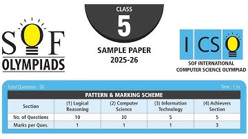 ICSO Computer Science Olympiad Class 5 Sample Paper 2025-26