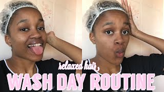 Relaxed Hair Wash Day Routine | How I Wash My Hair | South African Youtuber