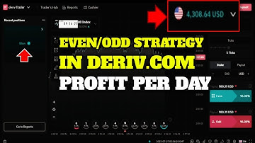 Even/Odd Strategy in Deriv.com - Consistent Profit Per Day - 100% Work