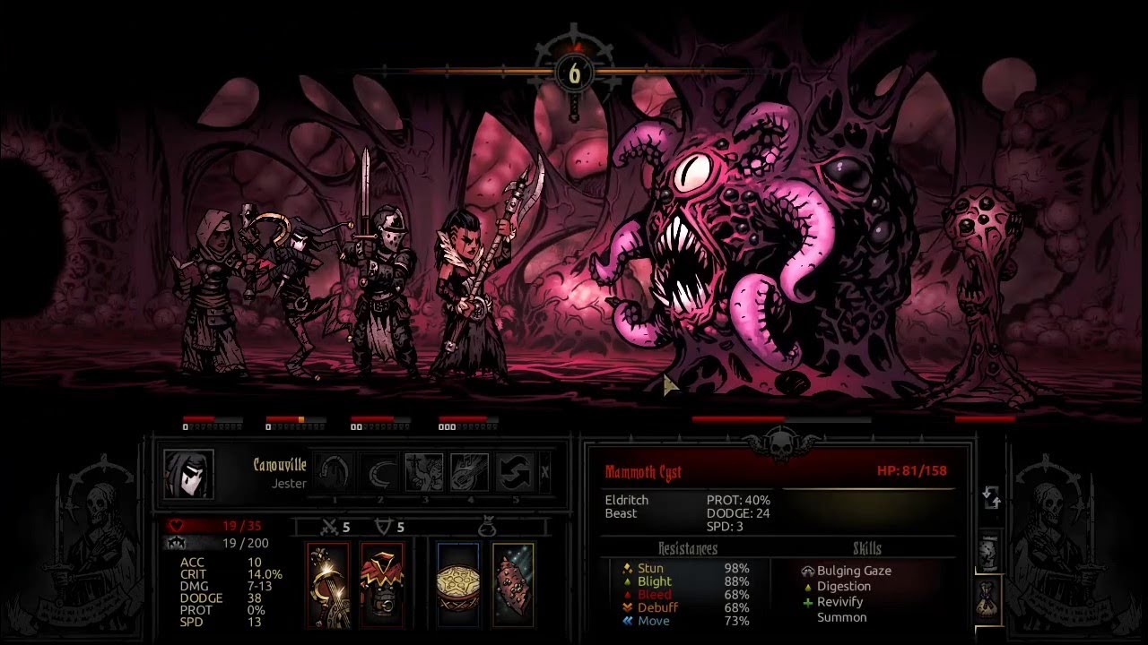 Подготовка к миссии в Darkest Dungeon