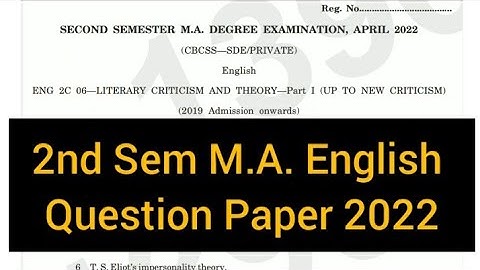 LITERARY CRITICISM AND THEORY - Part-1        |         2nd Sem   M.A. English   2022 #calicut