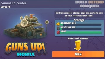 Max Command Center Lv.10 & Heavy Tank in 5 Months - GUNS UP! Mobile