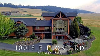 Aerial home walk through for 10018 E Peone Rd Mead Wa 99021