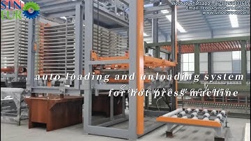Auto loading and unloading system for hot press machine