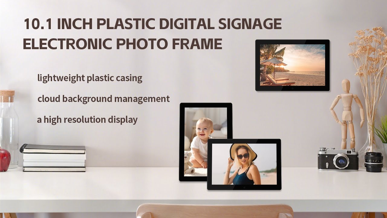 Sinmar plastic digital signage electronic photo frame - YouTube