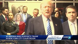 Iowa Attorney General Brenna Bird at Donald Trump's hush money trial in New York