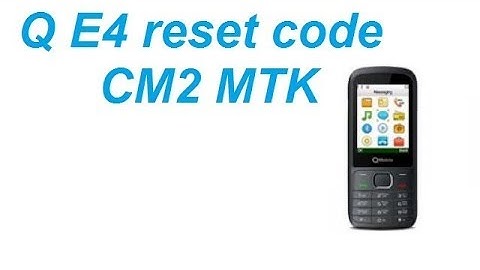 Qmobile E4 unlock code