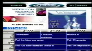 Cableguía de Cablevisión (Monterrey, México) - Abril de 2001