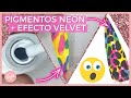 ✅💅 Diseño de uñas colorido 💥 con PIGMENTOS NEON y Efecto Velvet 💥 o Efecto Terciopelo 😍 Nail Art