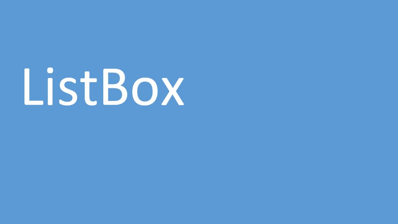 ListBoxes