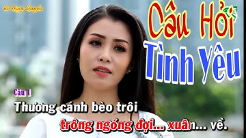 Tân cổ hiện đại CÂU HỎI TÌNH YÊU. Song ca cùng NS Võ Ngọc Quyền.