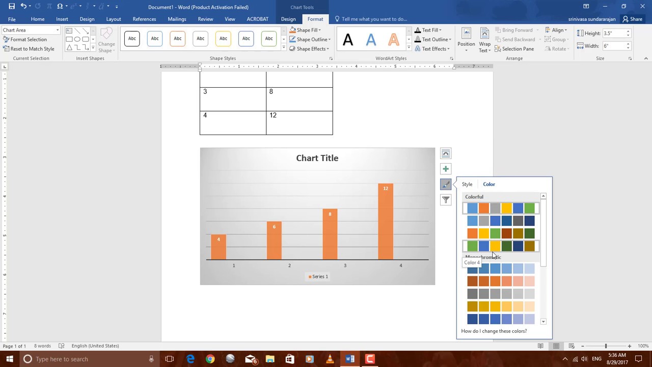 how to make graphical representation in word