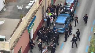 Nueve detenidos por una multitudinaria pelea con palos y armas blancas en Palma