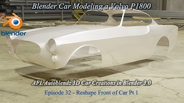 Blender 3.0 Car Modeling a Volvo P1800 Ep 32 Re Shape Front Section Pt 1