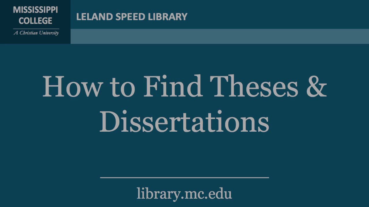 how to find unpublished dissertations