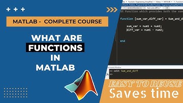 What are functions in Matlab| MATLAB Tutorial for Beginners | Full Course (Pt 10)