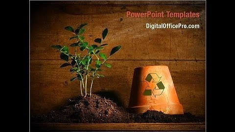 Green Recycling PowerPoint Template Backgrounds - DigitalOfficePro #08104