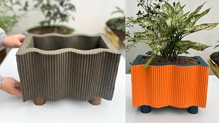 Flower Pot Ideas With Cardboard  Crafts With Cement