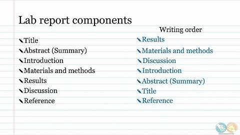 How To Write A Lab Report - Part 1/2