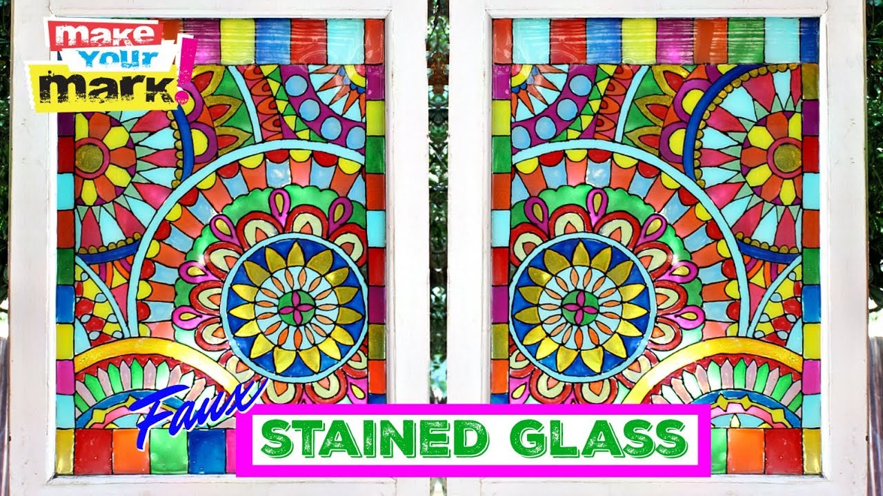 FolkArt Glass Enamels vs Gallery Glass for Faux Stained Glass Window  Project — Craft Critique