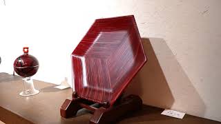 未使用完美品】新倉晴比古 木精の器 ガラスアート ステンドグラス 工芸