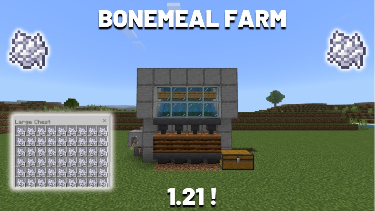 NEW EASY BONEMEAL FARM For Minecraft Bedrock 1.21 ! - YouTube
