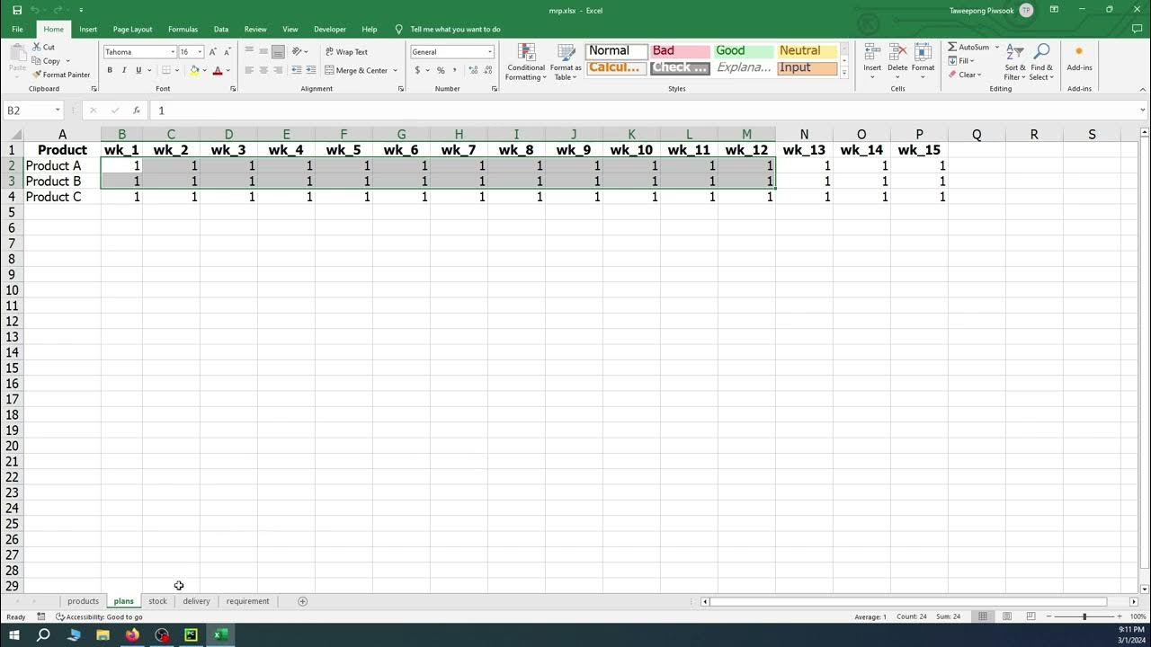 1/2 Software MRP (material requirement plan) make by Python and Excel ...