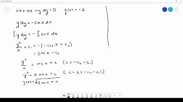Sep ODE & IVP: sin(x)dx + ydy = 0; y(0) = -2