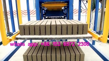 concrete brick production flow video QT4-25 automatic hollow block machine