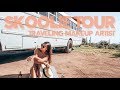 Tour my TINY HOME on wheels SKOOLIE conversion - Full-time NOMAD Female Makeup Artist