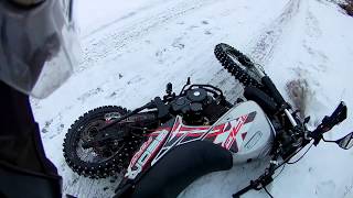 Зимняя езда на эндуро GEON X-Road 250 | Зимние покатушки по снегу | Snow enduro riding