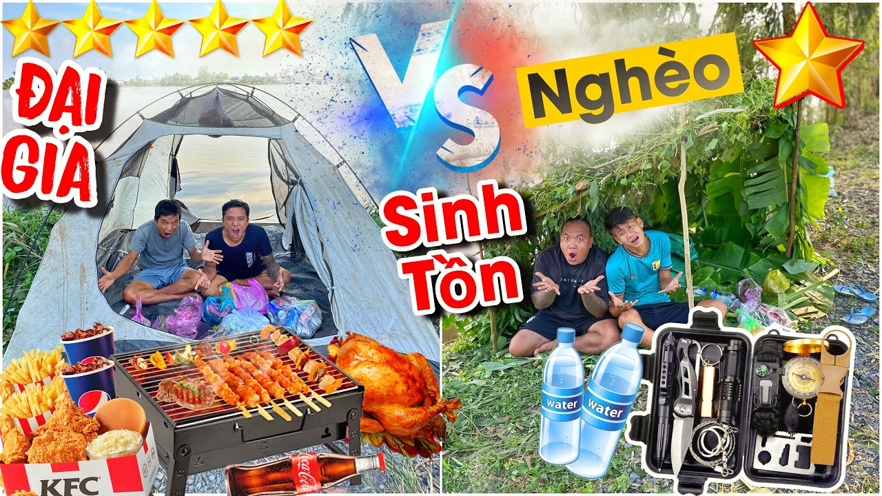 Trận Chiến Cắm Trại Sinh Tồn 1 Sao Với 5 Sao | Có Tất Cả Mọi Thứ Và Tự Săn Bắt
