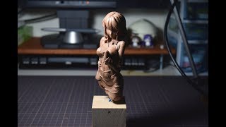 地獄のフブキをモデルにインダストリアルクレイで練習１　Practice with industrial clay