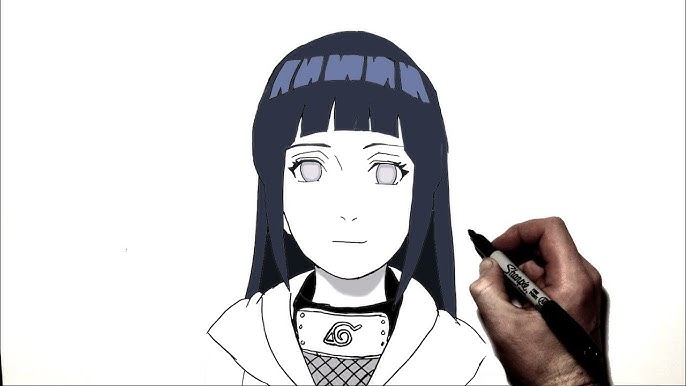 HOW TO DRAW HINATA HYUGA FROM NARUTO /// COMO DESENHAR A HINATA