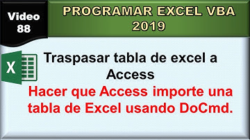 88 excel vba 2019: traspasar tabla de excel a access con DoCmd
