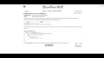 Exercise 12.3 (writeNums) Java Tutorial || Practice-It