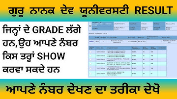 Gndu result 2024. Gndu odd semester result. Gndu ke grade marks ke number kaise dekhe,. Gndu.