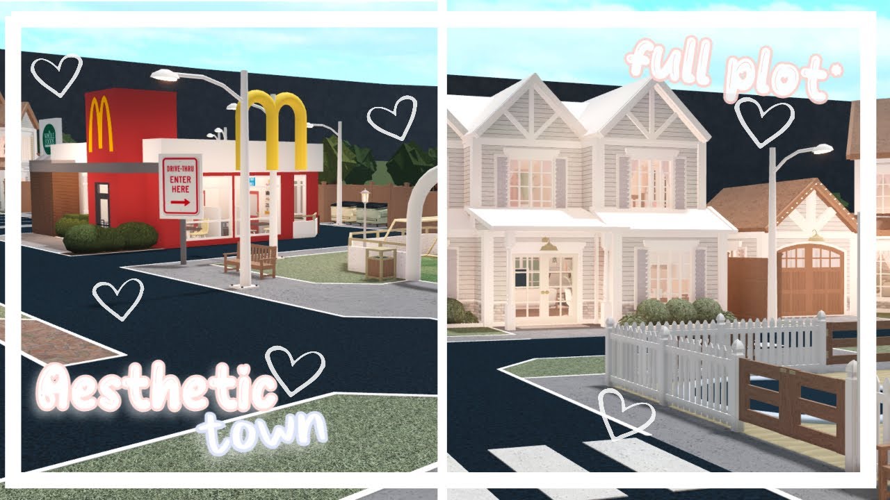 Aesthetic bloxburg town! Bloxburg TOUR for