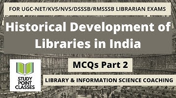 HISTORICAL DEVELOPMENT OF LIBRARIES || MCQ PART 2 || #studypointclasses  #libraryscience