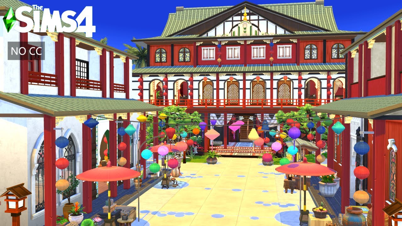 Chinese Architecture| 中華建築 | NO CC | Sims 4 stop motion build【シムズ4建築】