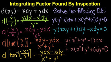 Integrating Factor Found By Inspection DE (Tagalog/Filipino Math)
