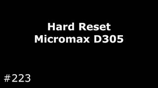 Hard Reset Micromax D305 Bolt Blue