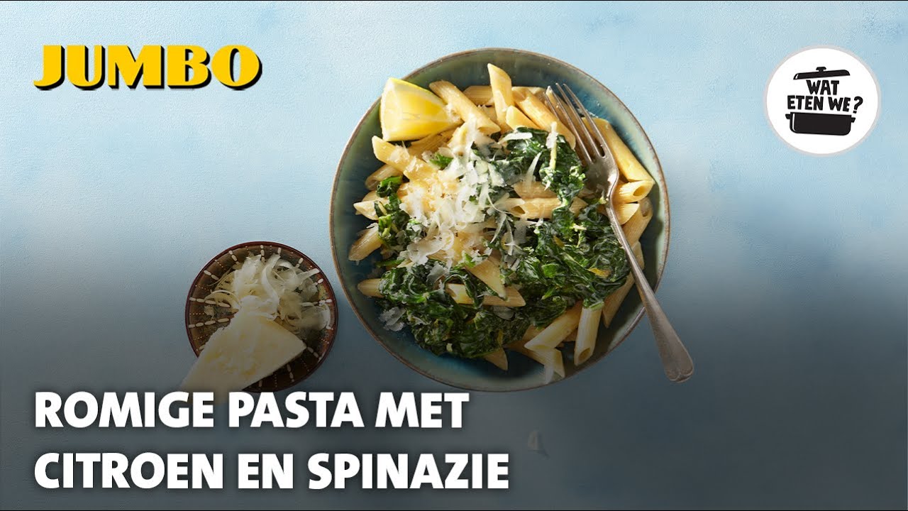 Wat eten we? Romige pasta met citroen en spinazie