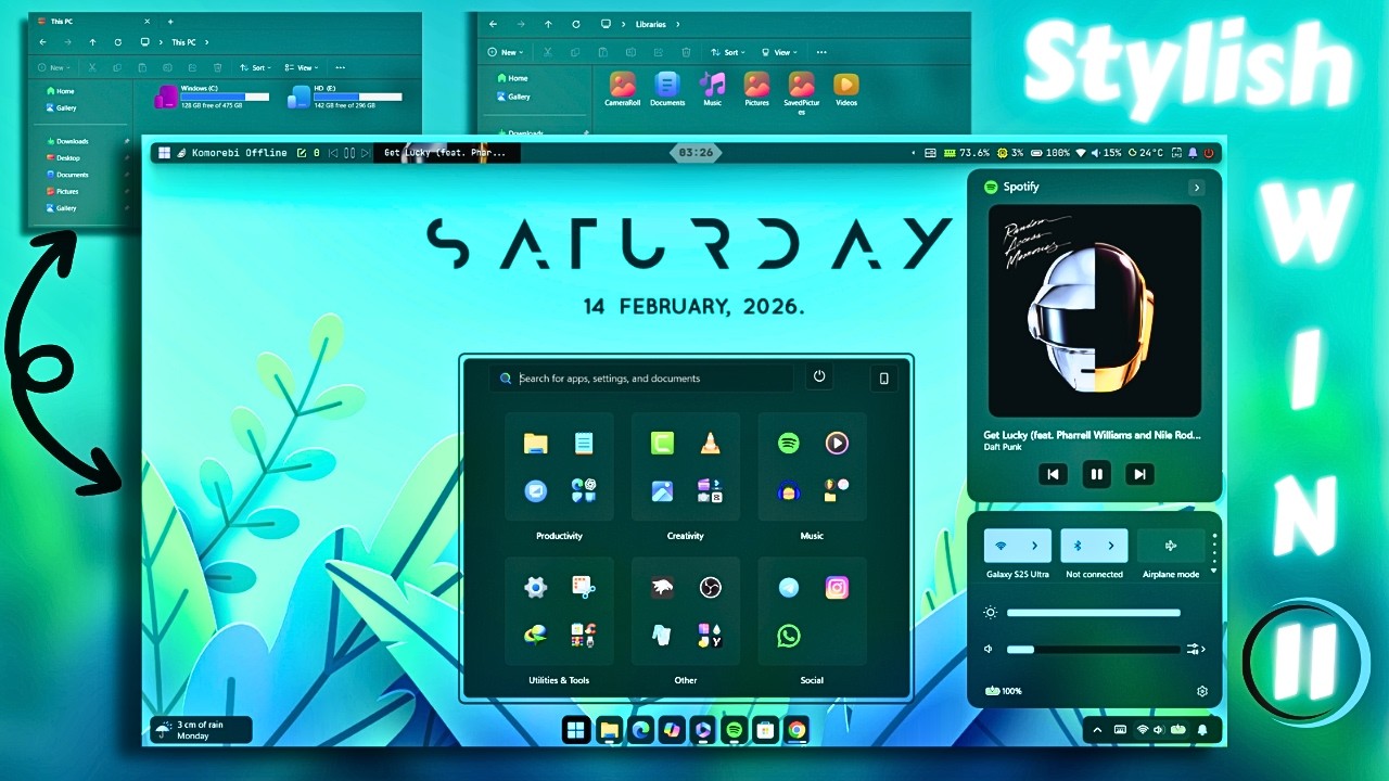 Stylish Windows 11 Makeover | Clean & Modern Desktop Setup - YouTube