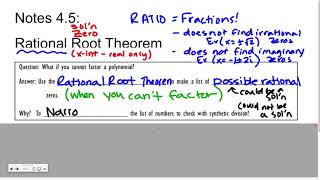 Notes 4 5b   Rational Root Theorem