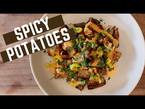 The BEST chunky spicy roast potatoes with tahini dressing  Restaurant Dish