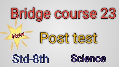 Std8th|Science|Post test| Bridge course 23|Answers|Urdu medium|
