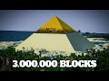 World record we built the largest pyramid in minecraft survival timelapse