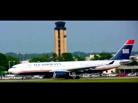 US Airways Airbus A330 200 taxis ou to depart from Charlotte Douglas International Airport