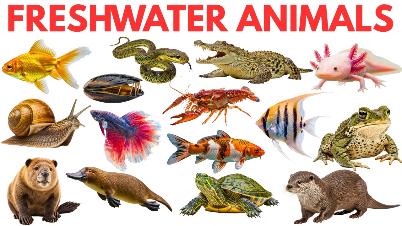 Freshwater Animals for Kids | Fun Learning Video | Learn River & Lake Animals Names |